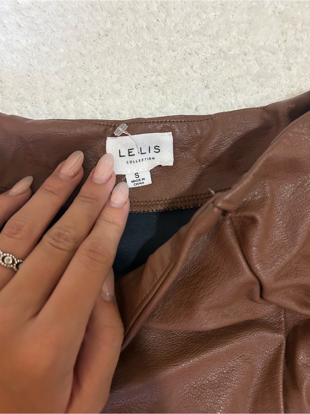 Le Lis Brown Faux Leather Jacket - Women's Small